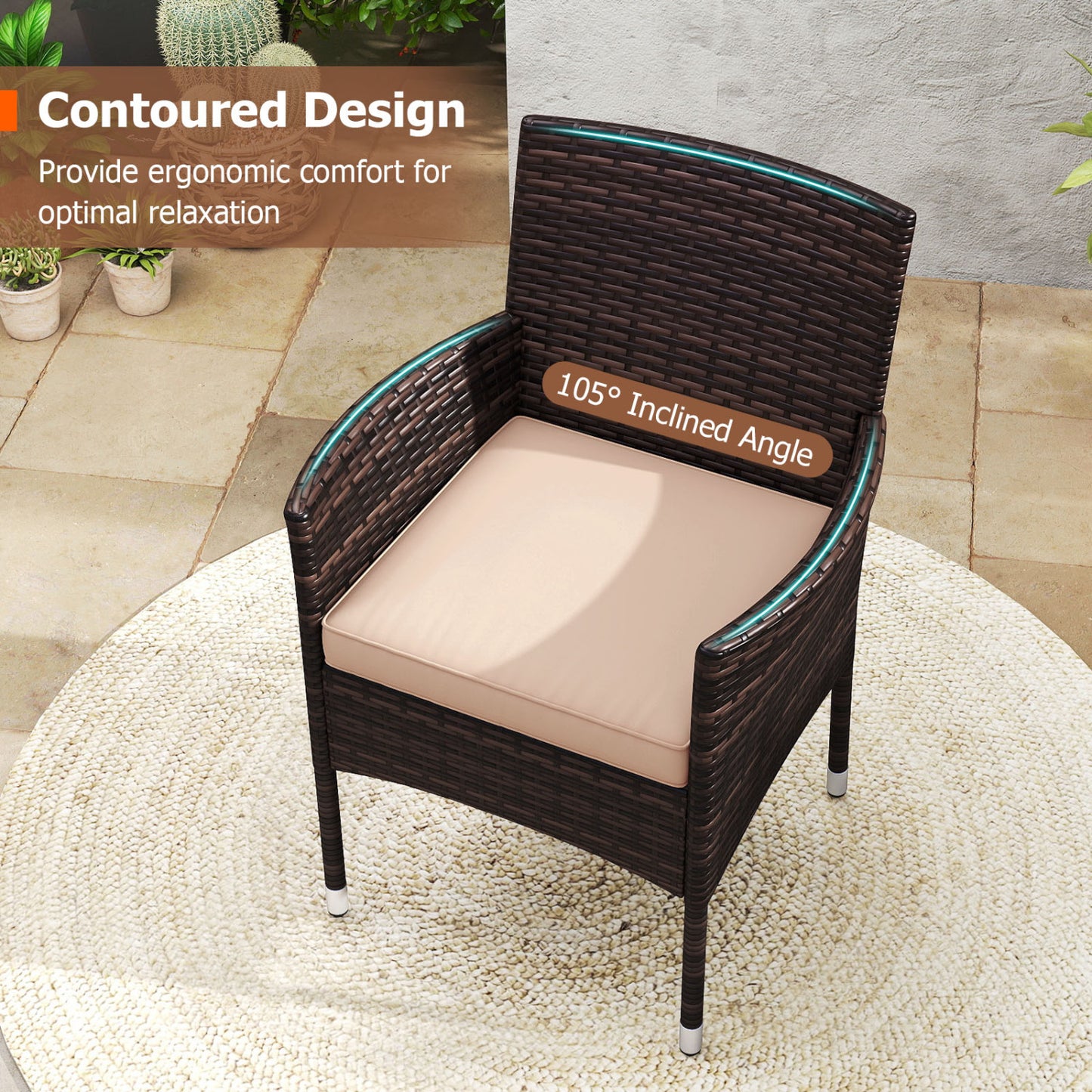 3 Piece Patio Furniture Set, Bistro Set For Porch, Beige Patio Conversation Sets at Gallery Canada