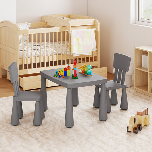 Kids Play Table And Chair Set, 3 Pieces, Gray Kids Table & Chair Sets Gray at Gallery Canada