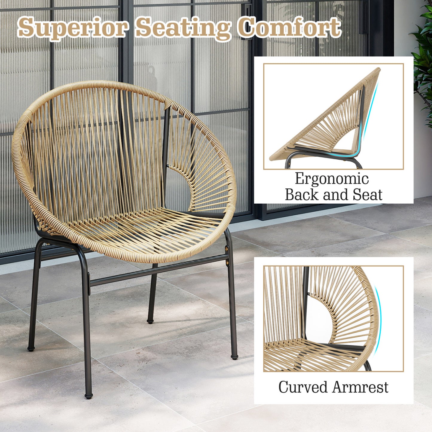 3 Piece Patio Acapulco Bistro Set, Glass Table, Brown Patio Conversation Sets at Gallery Canada