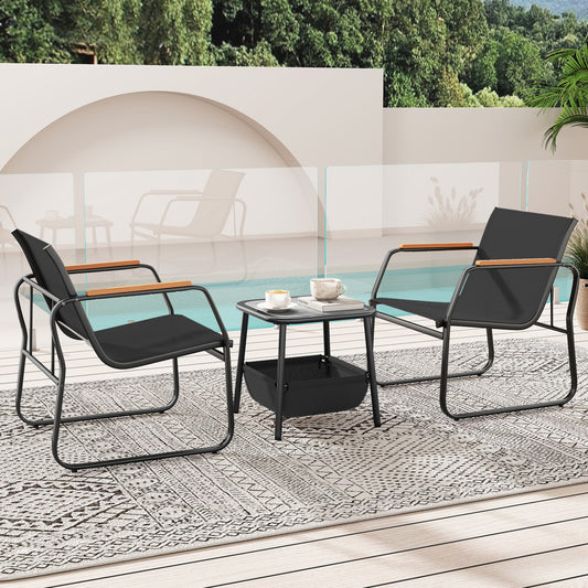 3-Piece Patio Bistro Set, Black Camping Furniture Black at Gallery Canada