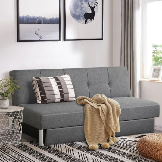 3-Seat Convertible Sofa Bed, 2 Large Drawers, 3 Adjustable Angles, Gray Sofas & Loveseats Gray at Gallery Canada