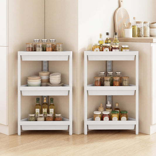 3-Tier Corner Shower Caddy 2-Pack with Detachable Design, White Bathroom Etagere White at Gallery Canada