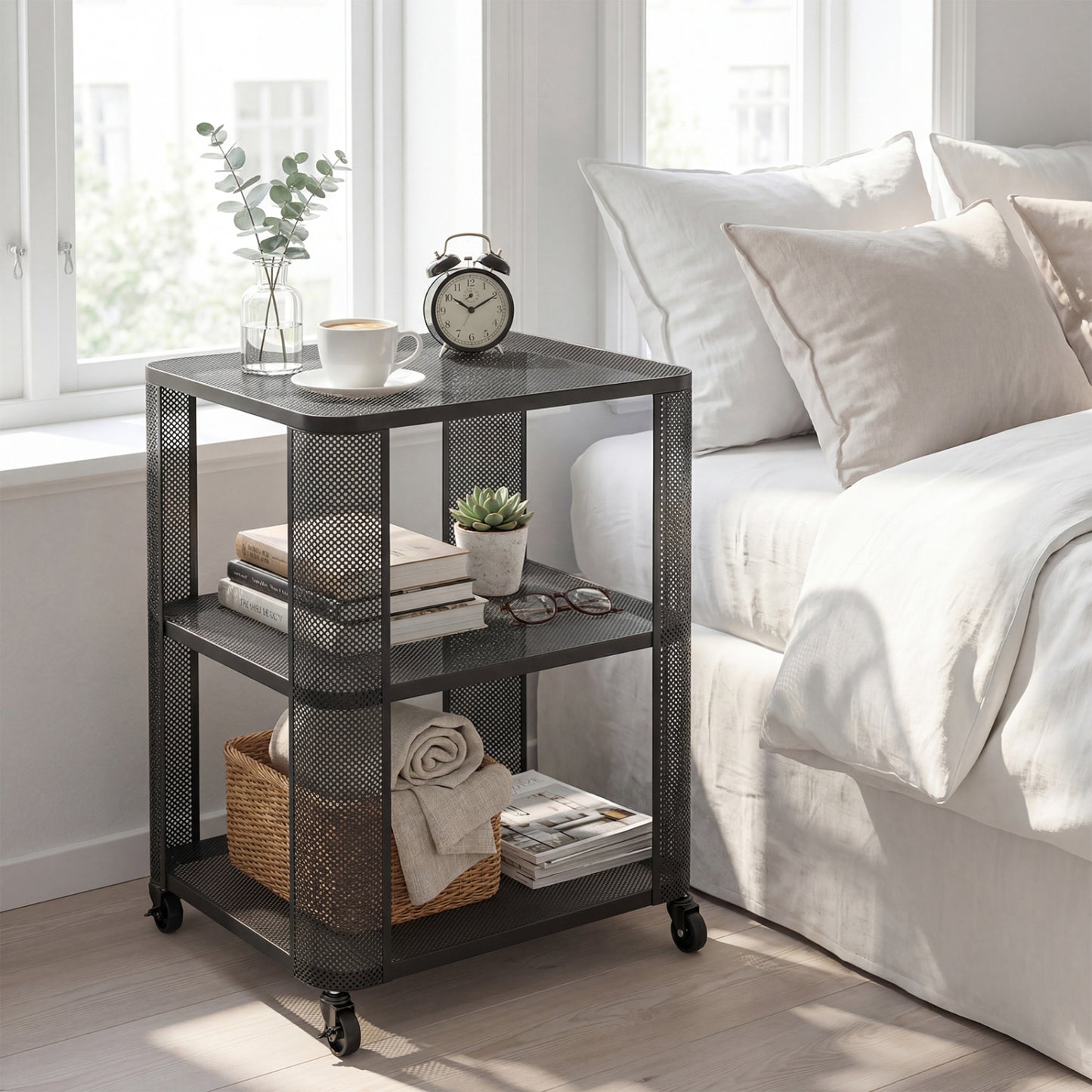 3-Tier Rolling End Table with Open Storage, Set of 2 End & Side Tables at Gallery Canada