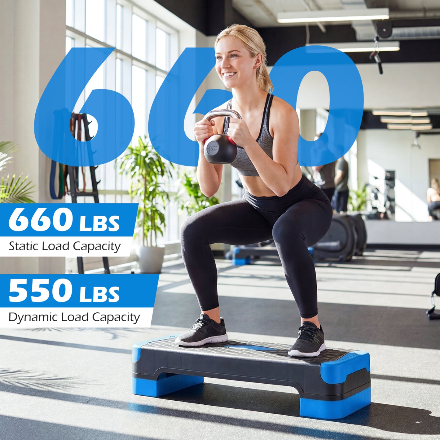 3-in-1 Aerobic Step Platform Set, 2 Stackable Risers, Balance Trainers, Blue Sport Equipments at Gallery Canada