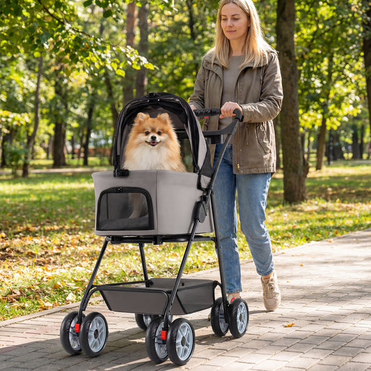 3 In 1 Pet Stroller, Removable Carrier, 33 Lbs, Gray Dog Supplies Gray at Gallery Canada