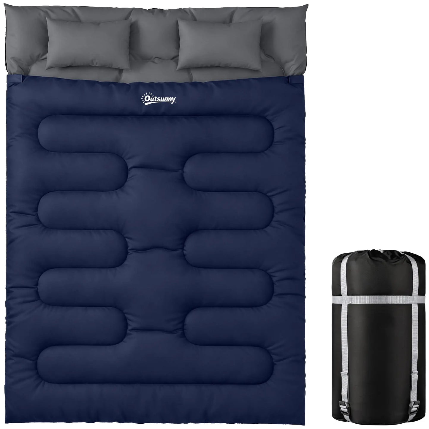 Queen Size Double Sleeping Bag For Adults, Cold Weather, Blue Camping Cots at Gallery Canada