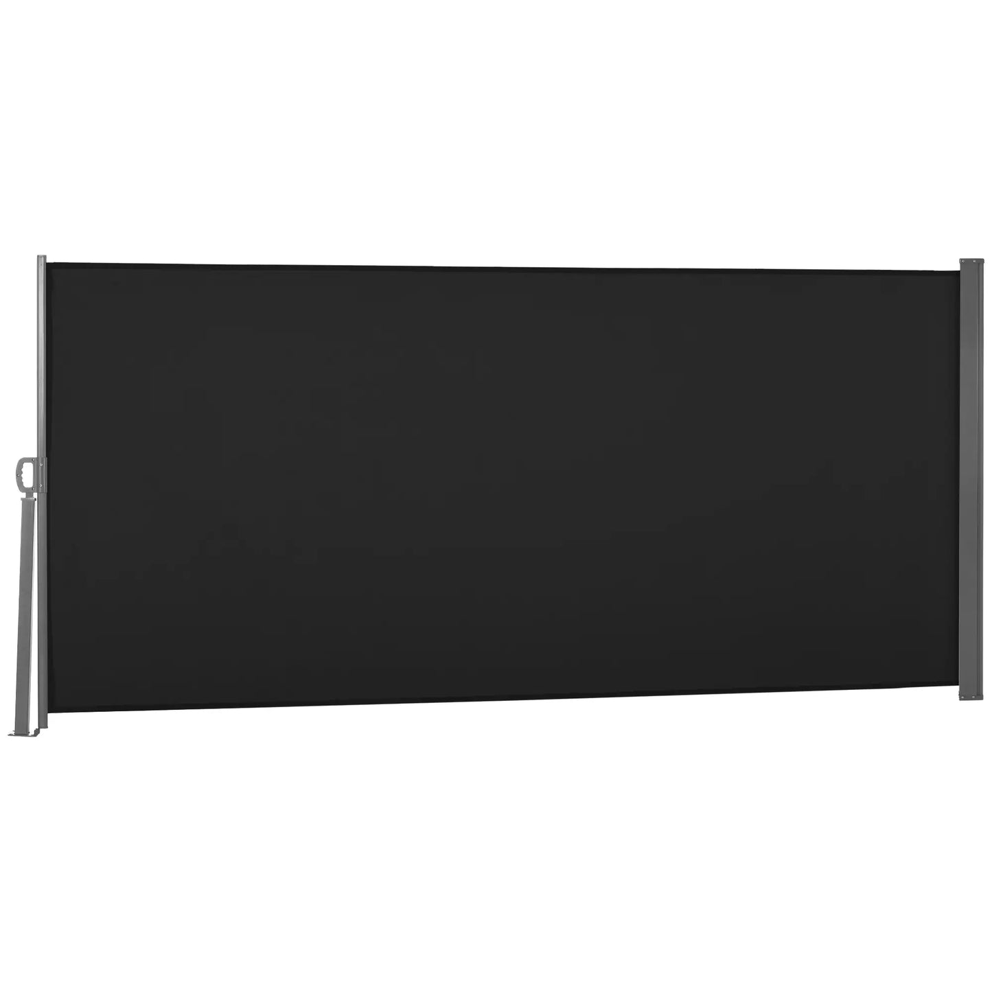 118" x 63" Retractable Patio Awning, Outdoor Privacy Screen, UV Wind Resistant, Black Side Awnings at Gallery Canada