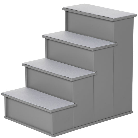 Dog Steps Pet Stairs for Bed Cat Ladder for Couch with Non-Slip Carpet, 15.7" x 23.2" x 21.3", Grey - Gallery Canada