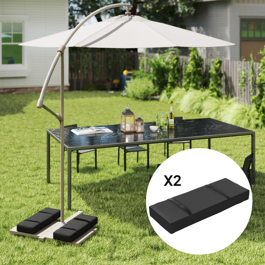 2PCS Patio Umbrella Base Weight Bag, 55 lbs, Black Umbrella Bases Black at Gallery Canada