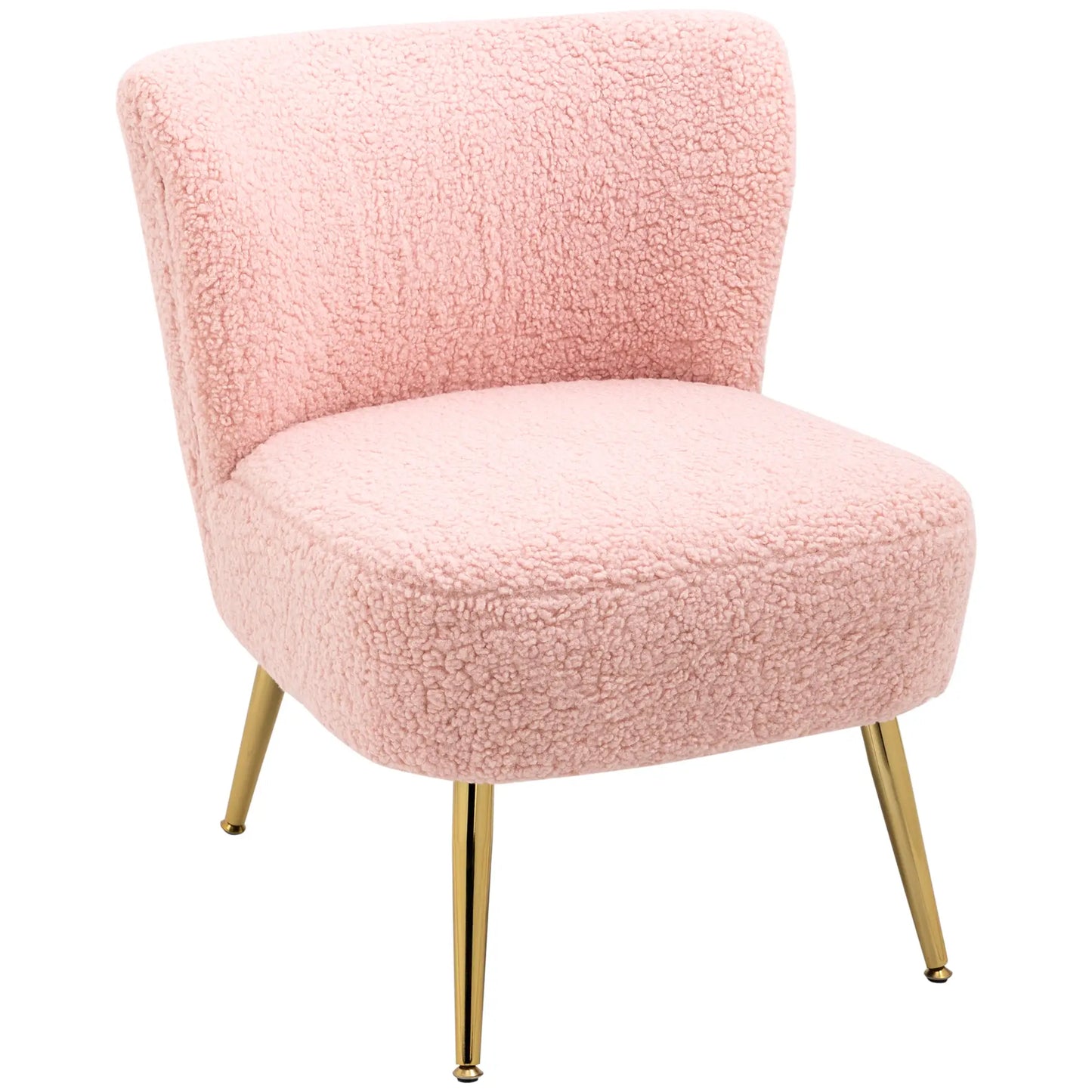 Lounge Chair for Bedroom Living Room Chair with Soft Upholstery and Gold Legs Pink Accent Chairs at Gallery Canada