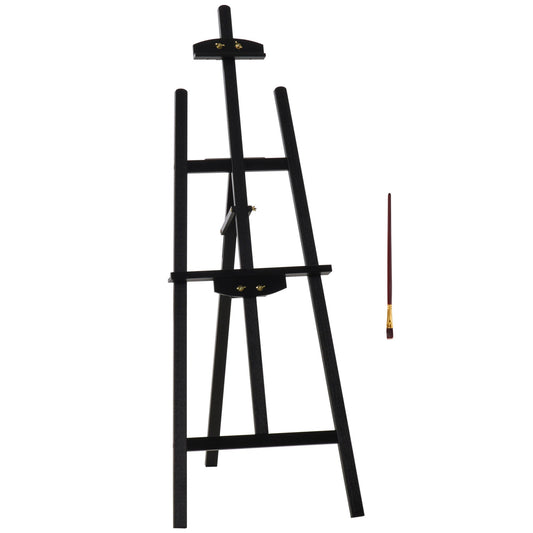 55" Beech Wood Adjustable Folding Art Easel Stand that Tilts up to 75° with Sturdy Material, Black - Gallery Canada