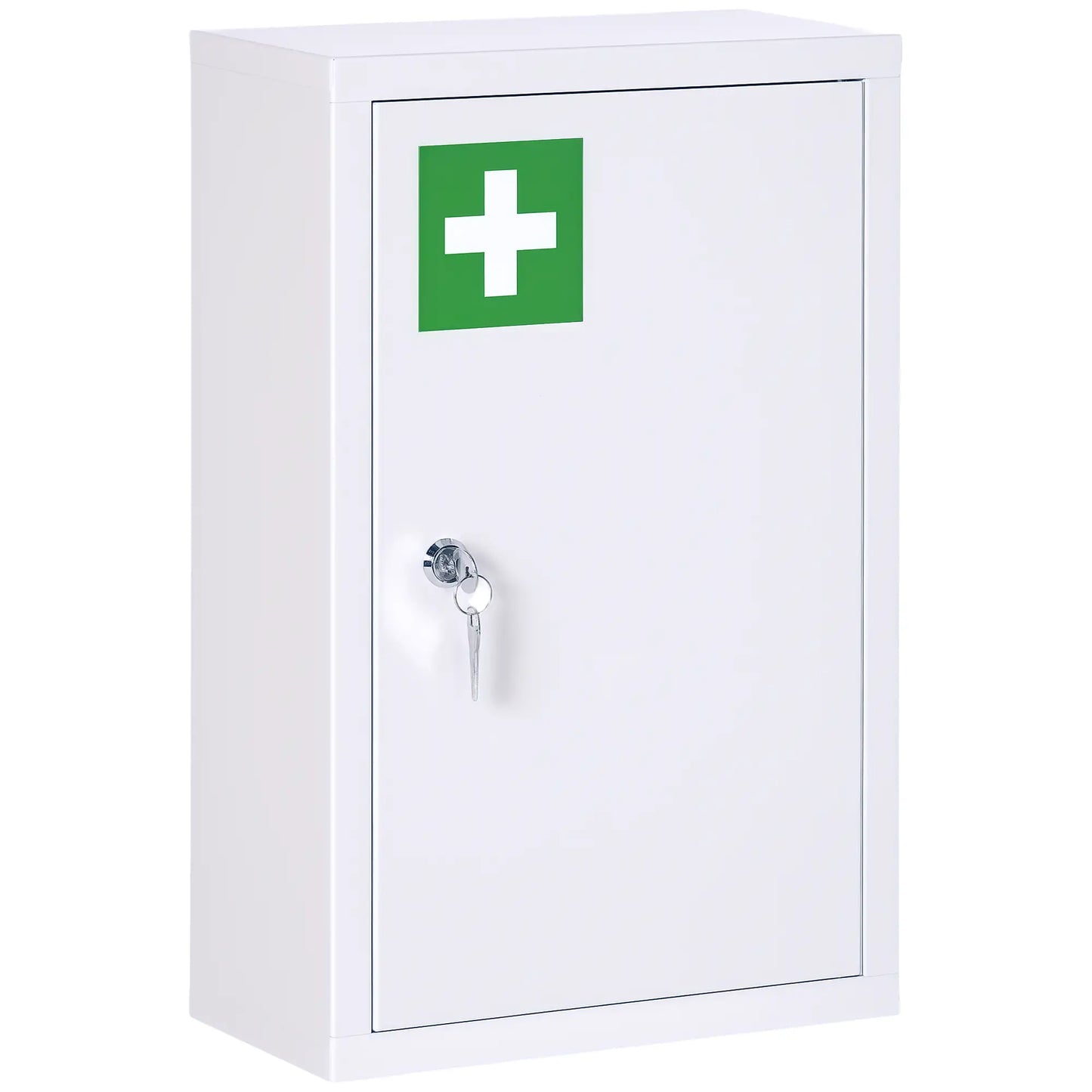 Lockable Medicine Cabinet, 3 Tier Steel Wall Box, 2 Keys, White Mirror Medicine Cabinets at Gallery Canada