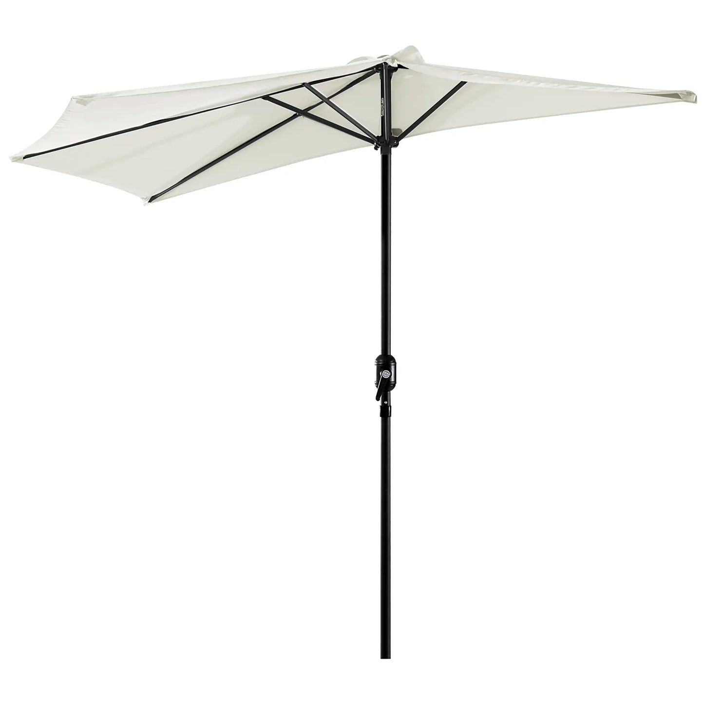 9ft Half Round Patio Umbrella, Waterproof Sun Shade, 5 Ribs, Beige Sun Umbrellas at Gallery Canada