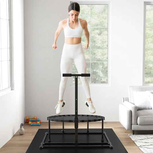 38" Rebounder Trampoline, Adjustable 8-Angle for Baseball Volleyball Soccer Trampolines Black at Gallery Canada