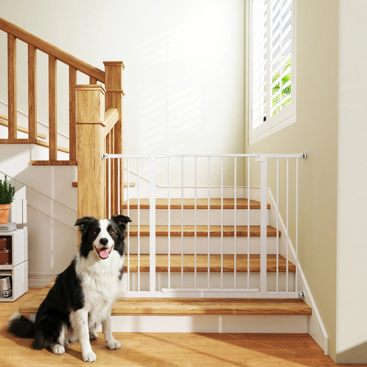 Pressure Fit Dog Gate, 29.9''-42.1'' Width, White Houses, Kennels & Pens White at Gallery Canada