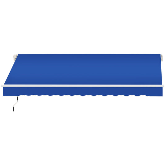8'x7' Patio Awning Manual Retractable Sun Shade Outdoor Deck Canopy Shelter, Blue at Gallery Canada