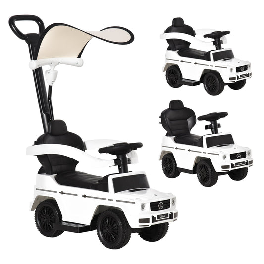 Compatible Ride-on Sliding Car G350 Walker Foot to Floor Slider Stroller Toddler Vehicle Push-Along with Horn Steering Wheel NO POWER Manual Under Seat Storage Safe Design, White at Gallery Canada