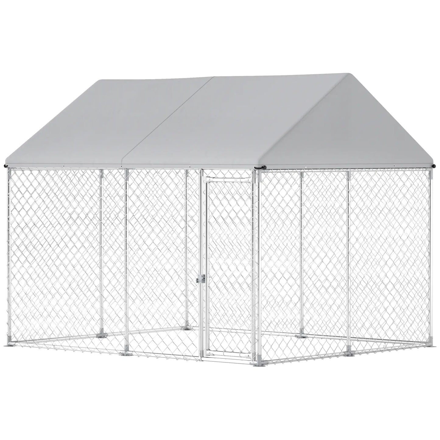 Heavy Duty Galvanized Steel Outdoor Dog Kennel with Waterproof Roof, Safety Lockable Latch System, 9.2' x 7.5' x 7.2' Dog Kennels at Gallery Canada