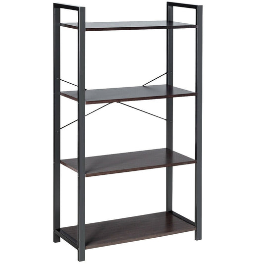 4-Tier Industrial Bookshelf with Metal Frame at Gallery Canada