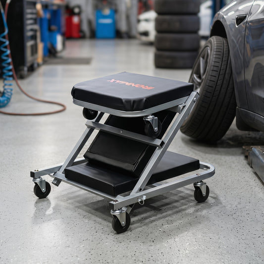 40" 2-in-1 Mechanic Creeper & Seat, Black, Gray Garages Black & Gray at Gallery Canada