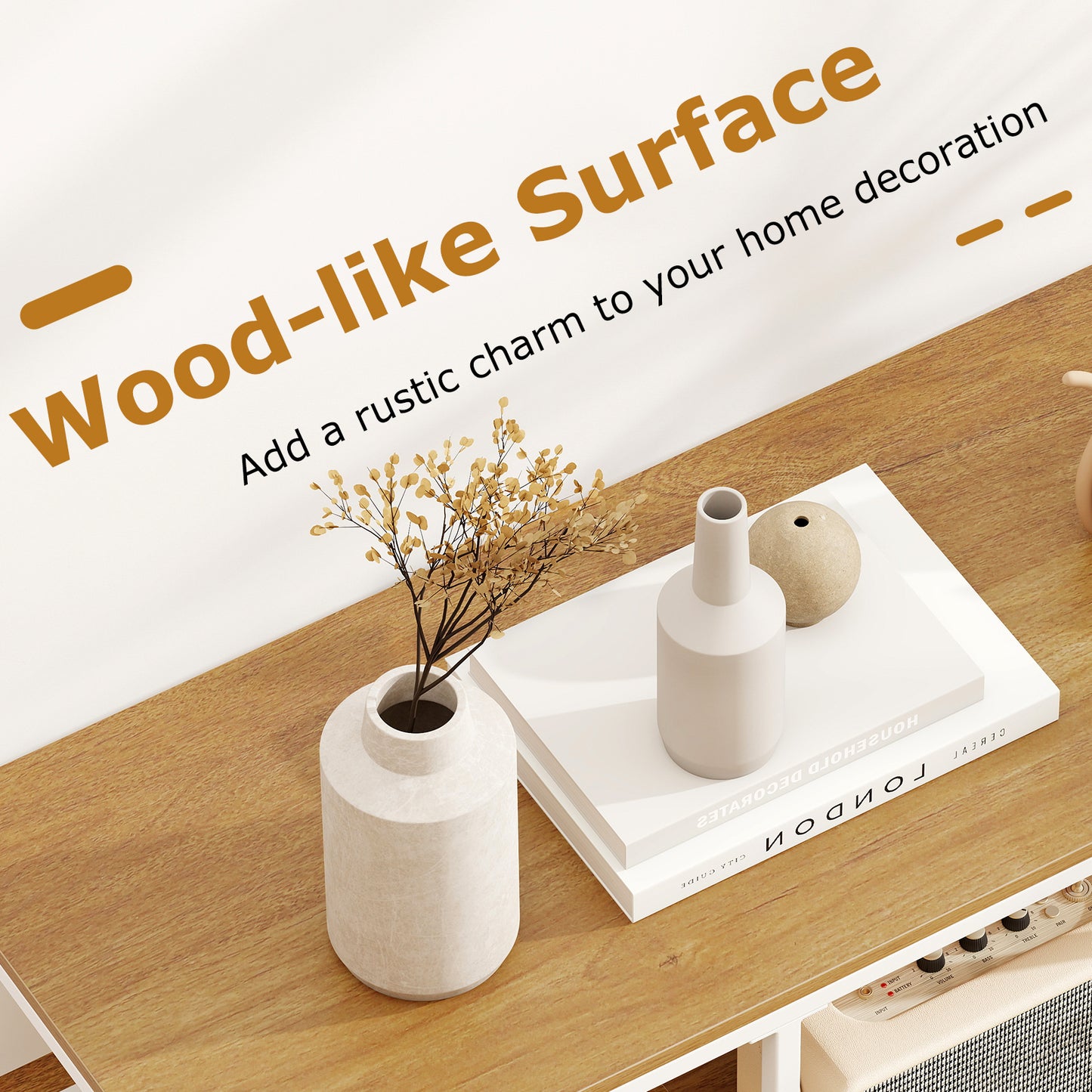 40 Inch Console Table Behind Sofa Couch with Storage, Natural Console Tables at Gallery Canada