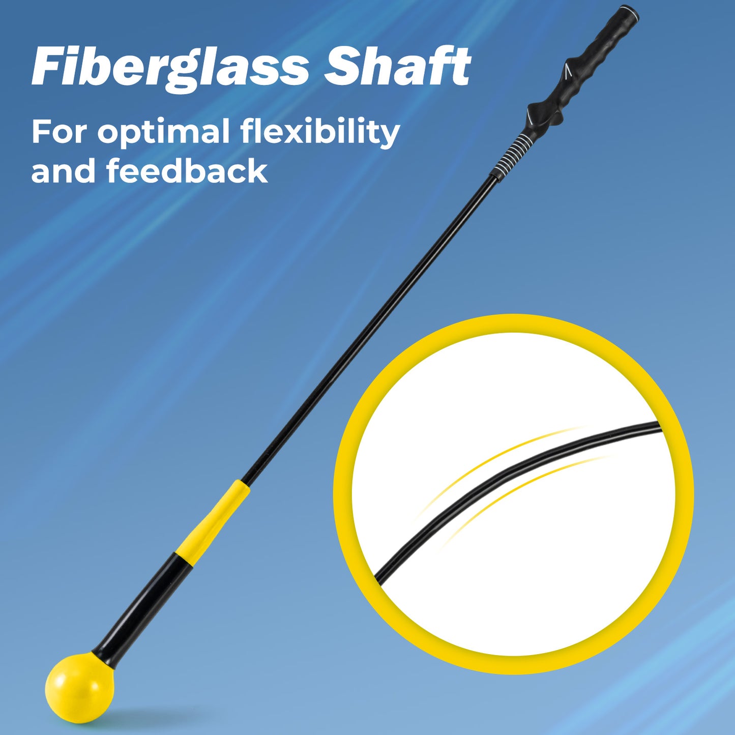 40 Inch Golf Swing Trainer Aid with Weighted Head for Grip Rhythm Balance, Yellow Golf at Gallery Canada