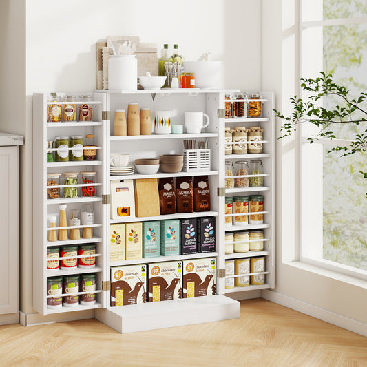 41 Inch Pantry Cabinet, Kitchen Storage Cabinet With Doors And Shelves, White Sideboards Cabinets & Buffets White at Gallery Canada