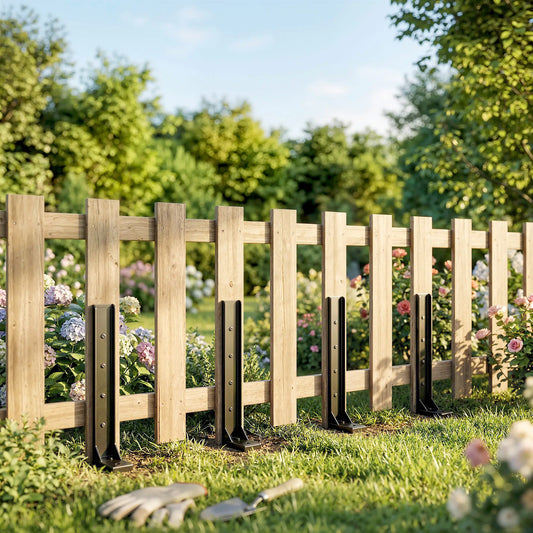 4 Pack 32" Steel Fence Post Repair Kit, Drill For Wooden Fences Garden Fences Black at Gallery Canada