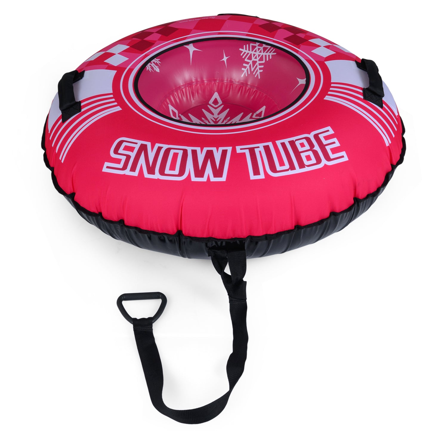 42" Heavy-duty Inflatable Snow Tube with Detachable Tow Strap, Pink