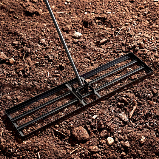 42 x 10 Inch Lawn Leveling Rake, Ergonomic Handle, Black Lawn Care Tools Black at Gallery Canada
