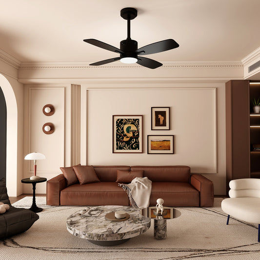 42inch Ceiling Fan with Light and Remote 3CCT LED with Memory 4H Timer 6 Speeds, Black Ceiling Fans Black at Gallery Canada