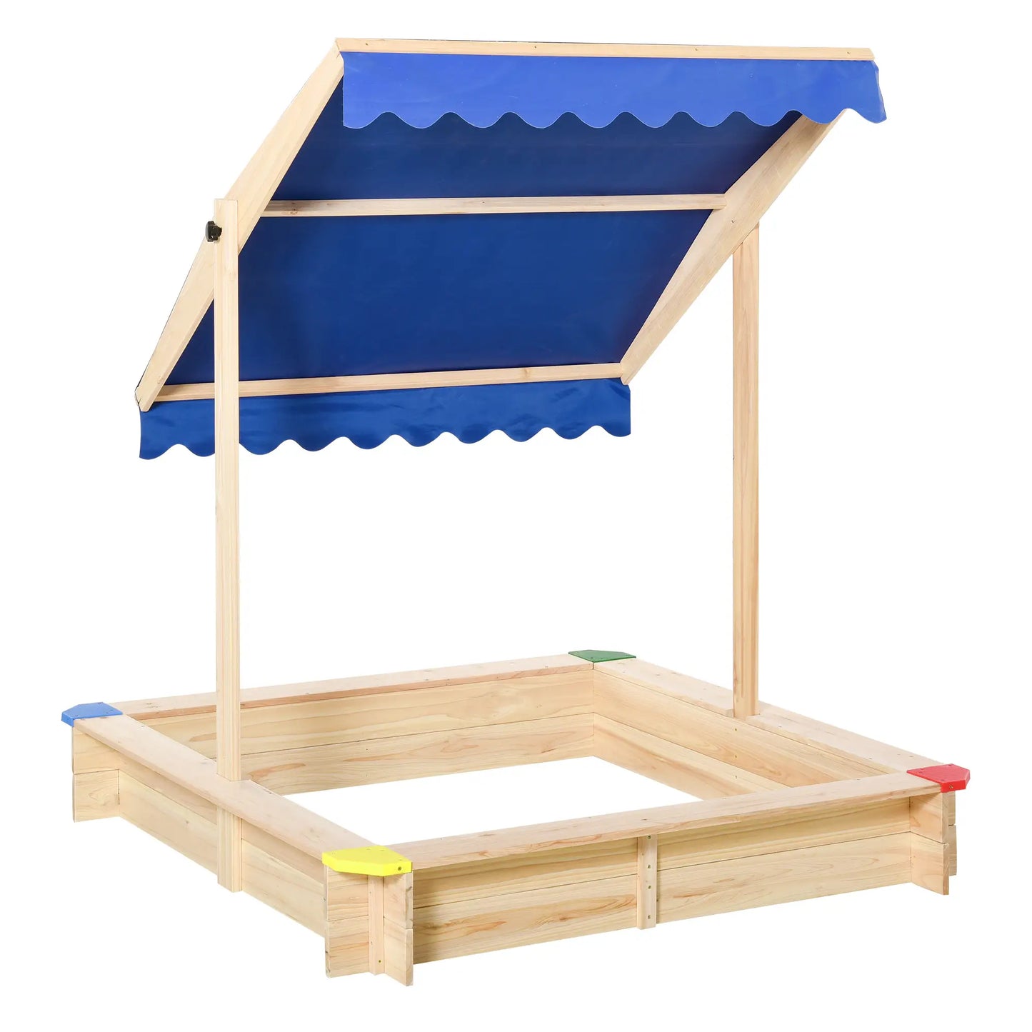 Kids Wooden Sandbox With Cover, 47" x 47" x 47", Natural Sandboxes & Accessories at Gallery Canada