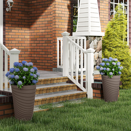 45 cm Tall Flower Pot Set Of 2, Brown Faux Plants Brown at Gallery Canada