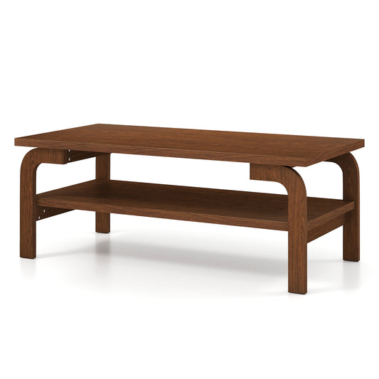 47 Inches Accent Rectangular Coffee Table for Living Room, Walnut Coffee Tables Walnut at Gallery Canada