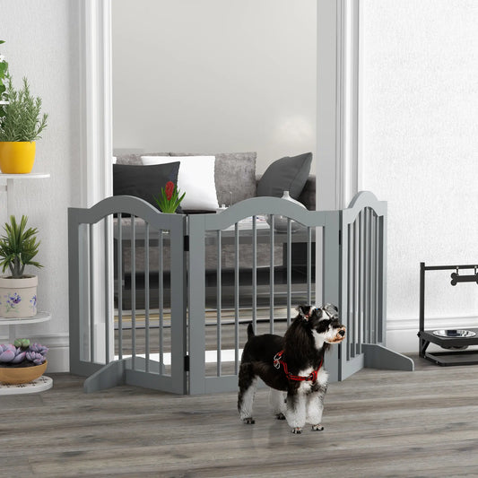 24" Freestanding Pet Gate, 2 Support Feet, Light Grey Houses, Kennels & Pens Light Grey at Gallery Canada