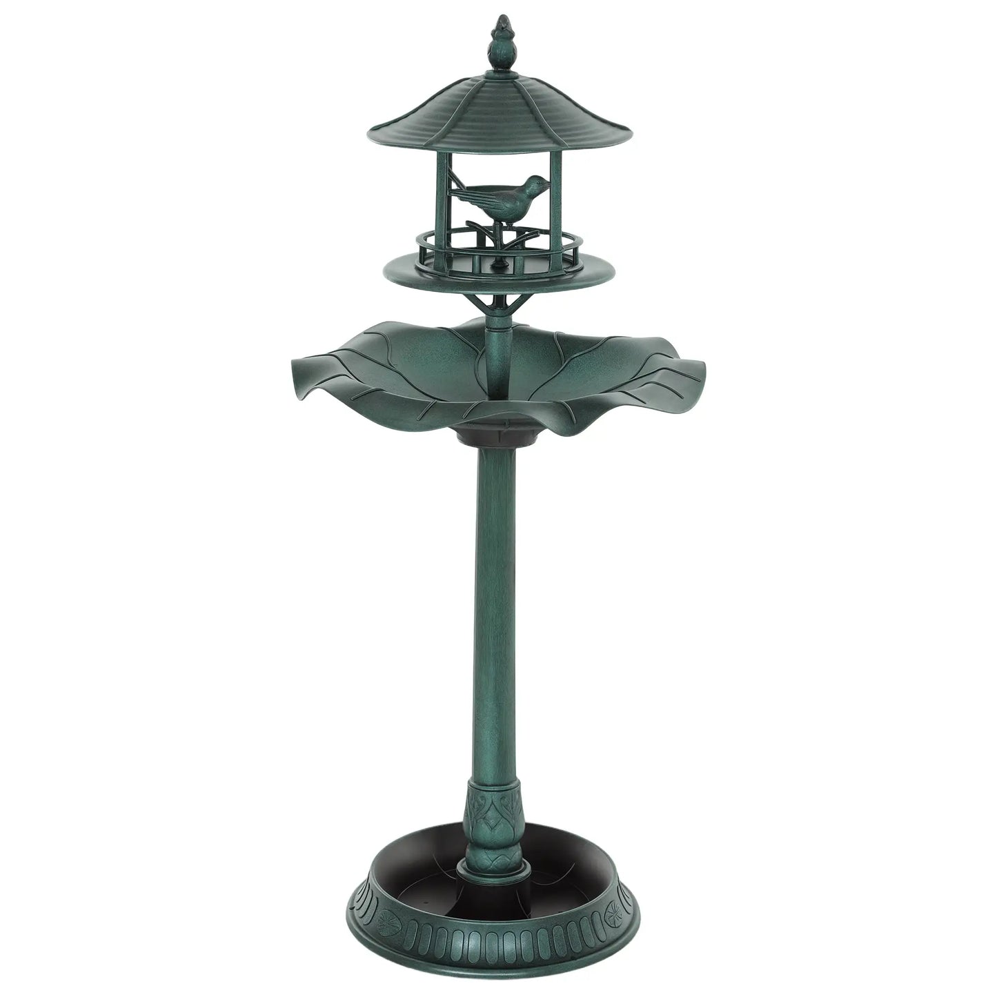 3-in-1 Garden Bird Bath Bowl, Large Water Basin, Feeder, Flower Planter, Green Garden Decor at Gallery Canada