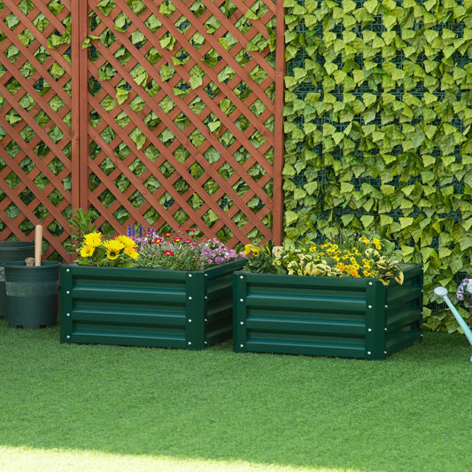 2' x 2' x 1' Raised Garden Bed, Galvanised Steel Frame, for Vegetables, Flowers, Herbs Galvanized Planter Boxes Green at Gallery Canada