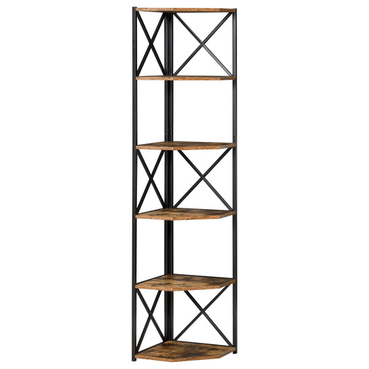 5 Tier Corner Shelf Tall Bookcase Storage Display Rack Organizer for Home Office at Gallery Canada