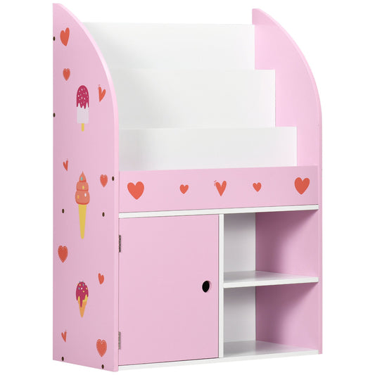 Toy Storage Organizer, Kids Bookshelf, Freestanding Children Bookcase with Colorful Patterns for Toys, Books, Pink - Gallery Canada