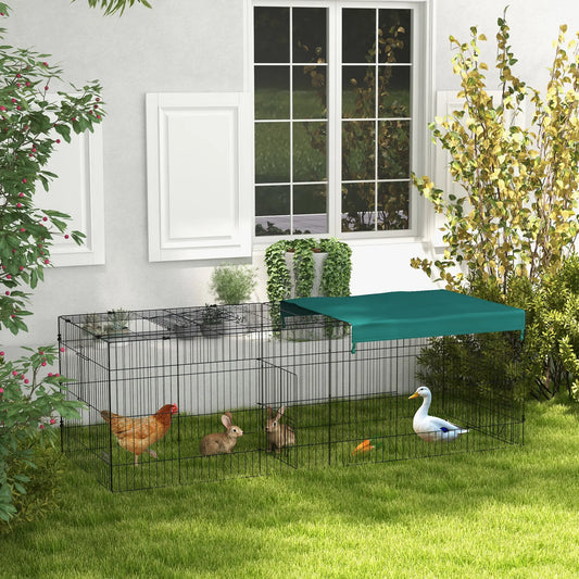 Small Animal Cage With Roof, Indoor Outdoor Use, 87" x 34" x 28", Green Houses & Habitats Green, Black at Gallery Canada