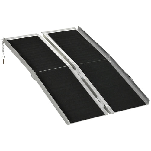 4ft Wheelchair Ramp Scooter Mobility Non-Skid Layering Portable Foldable Aluminium