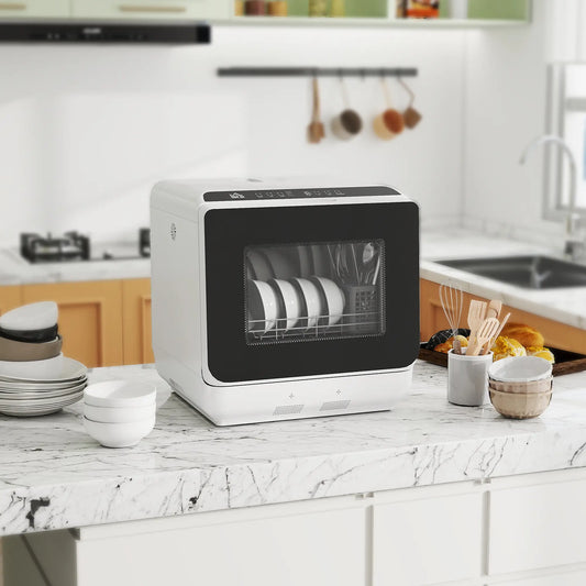 Countertop Dishwasher, 6L Water Tank, 5 Wash Programs, White Small Kitchen Appliances White, Black at Gallery Canada
