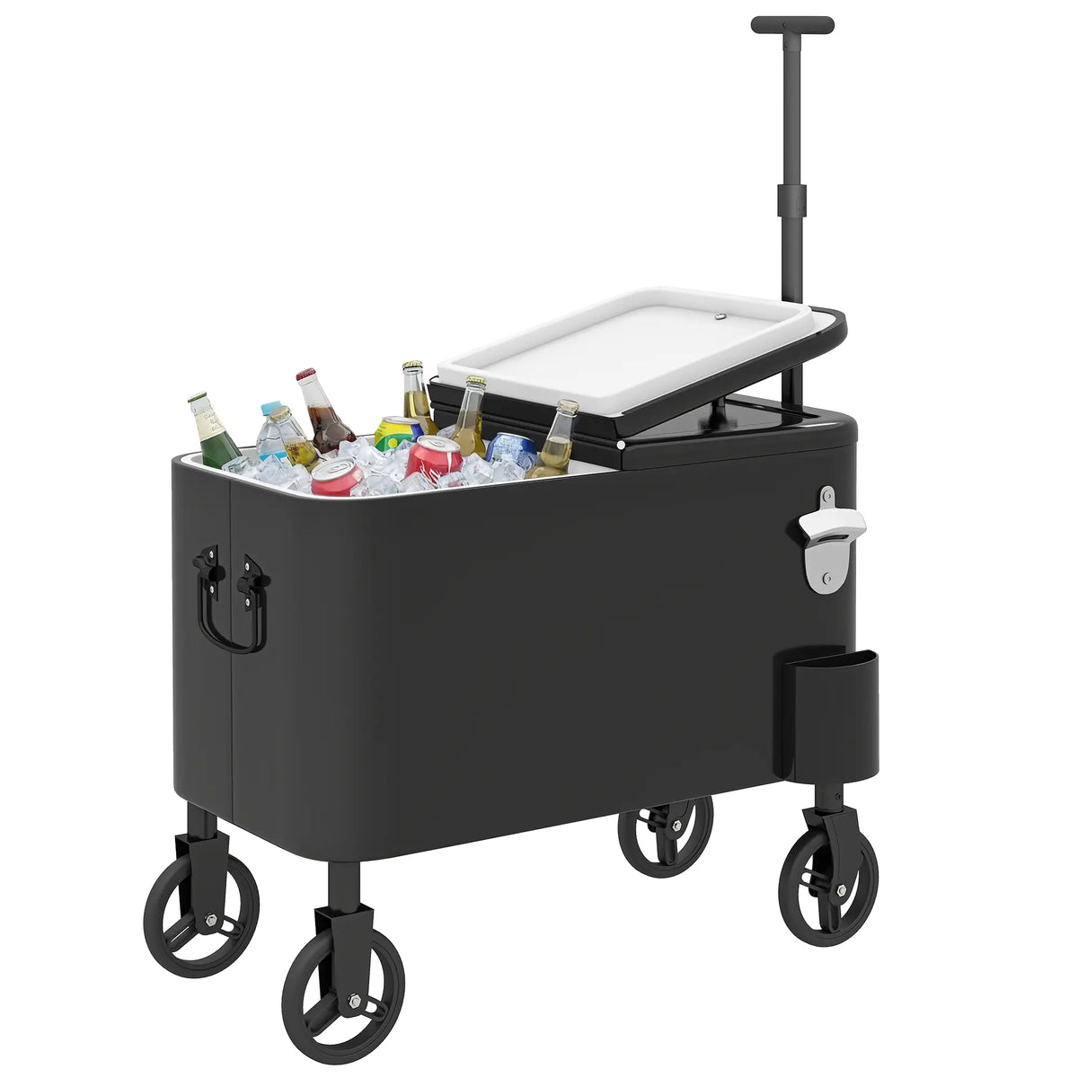 60-Qt Outdoor Patio Cooler Cart, Rolling Ice Chest, Black Cooler Boxes at Gallery Canada
