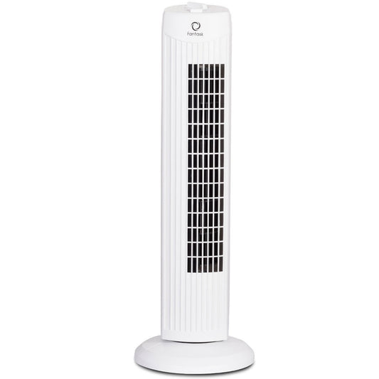 Fantask 35W 28 Inch Quiet Bladeless Oscillating Tower Fan, White