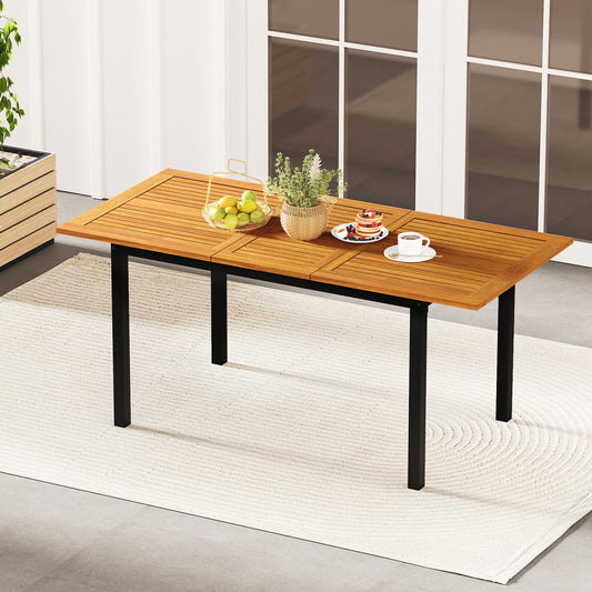 4-8 Person Extendable Solid Wood Dining Table With Umbrella Hole Patio Dining Tables Options at Gallery Canada