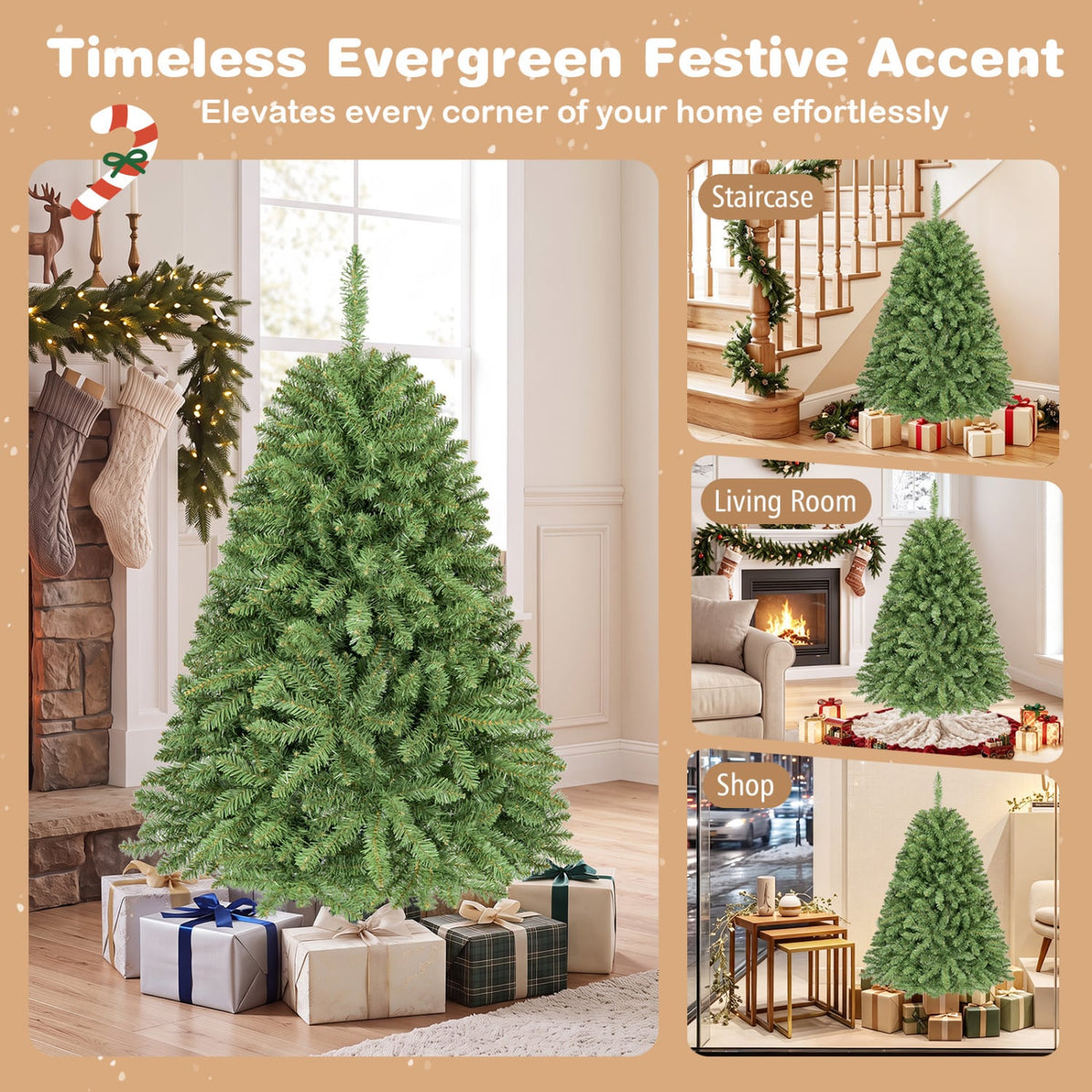 4 FT Artificial Christmas Tree, Easy Setup, Green