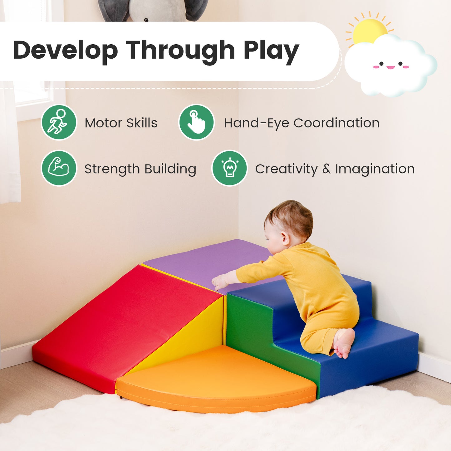 4-Piece Foam Block Play Set, Infant Baby, Red Baby Gyms & Playmats at Gallery Canada