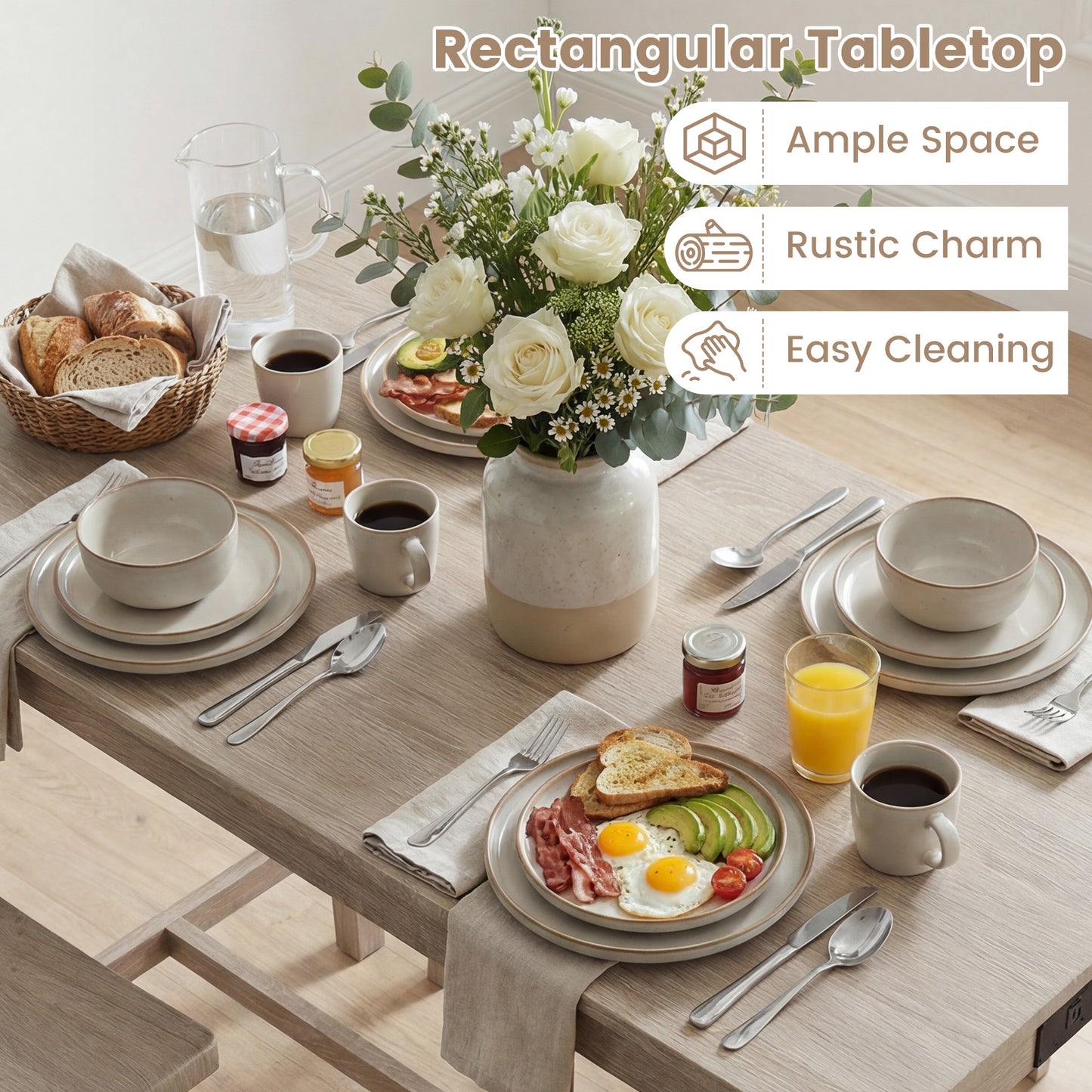 4-Piece Counter Height Dining Table Set, Solid Rubber Wood, Light Gray Dining Room Sets at Gallery Canada
