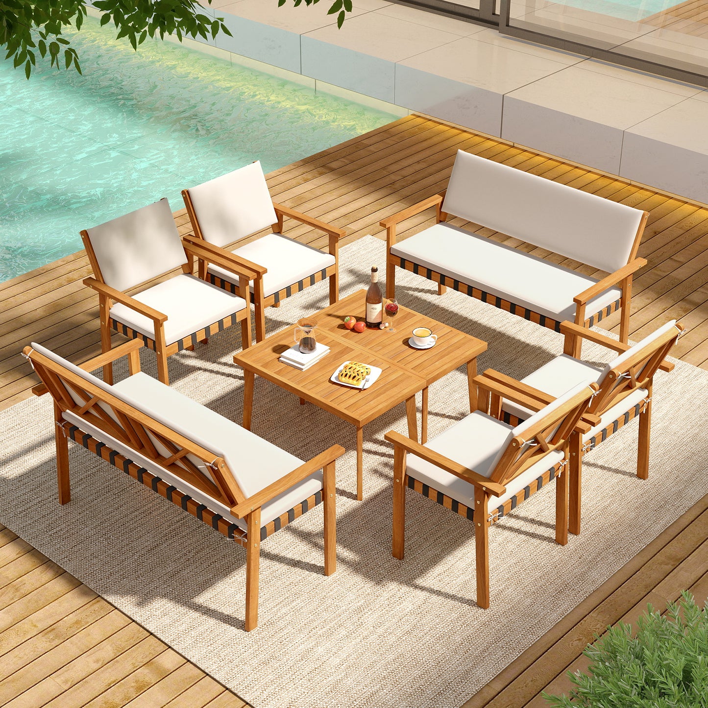 4 Piece Patio Set With Coffee Table, White Patio Conversation Sets at Gallery Canada