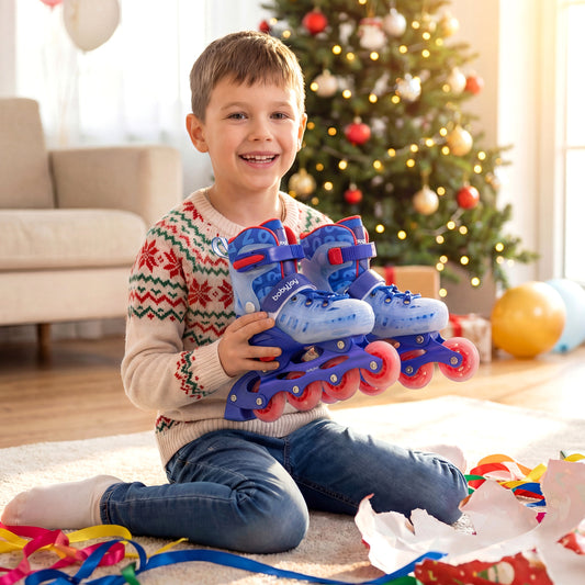 Adjustable Kids Inline Skates, Light Up Wheels, Blue Toy Sports Blue at Gallery Canada